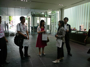 With professors of Lingnan University at the entrance