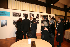 Visitors enjoying photo exhibit