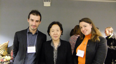 Chancellor MIZUTA with junior scholars of Japanese literature from Italy