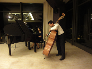 Professors Plutschow and Takiguchi perform a new piece
