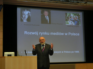 Film director Waldemar Czechowski during his lecture