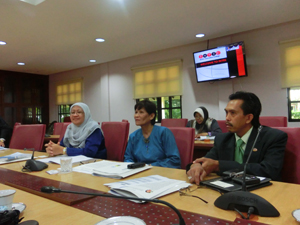 Meeting with Director Azni Zain Ahmed (far left) and other faculty