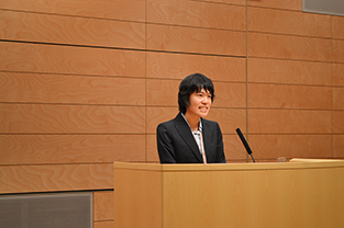 Ms. Hikari Utsuda during her prize-winning debate