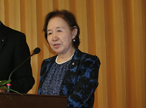 Chancellor Mizuta during commemorative lecture