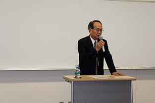 Mr. Okamoto delivers his lecture