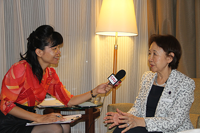 Chancellor Mizuta interviewed for China Radio International