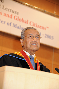 Mr. Mahathir delivers his lecture