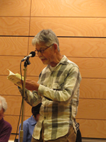 Mr. Takahashi reads at the event