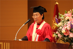 Honorary President Liu Jinan Delivers an Address at the Mizuta Memorial Hall