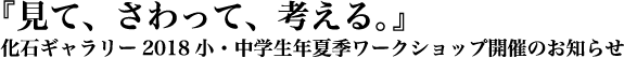 化石ギャラリー2018小・中学生年夏季ワークショップ開催のお知らせ