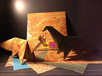 折り紙は、この恐竜の折り方シート付
