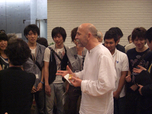 Mr. Vishuki chatting with Students