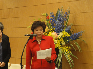ゲストとして招かれたマレーシア観光大臣（DATO’SRI　DR.NG YEN　YEN）