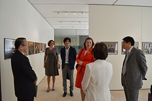 Ambassadors view the photography exhibition at the 3rd building art gallery