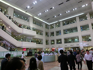 The delegation takes in the hospital