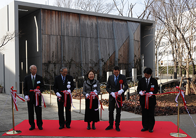 Cutting the ribbon at the opening ceremony